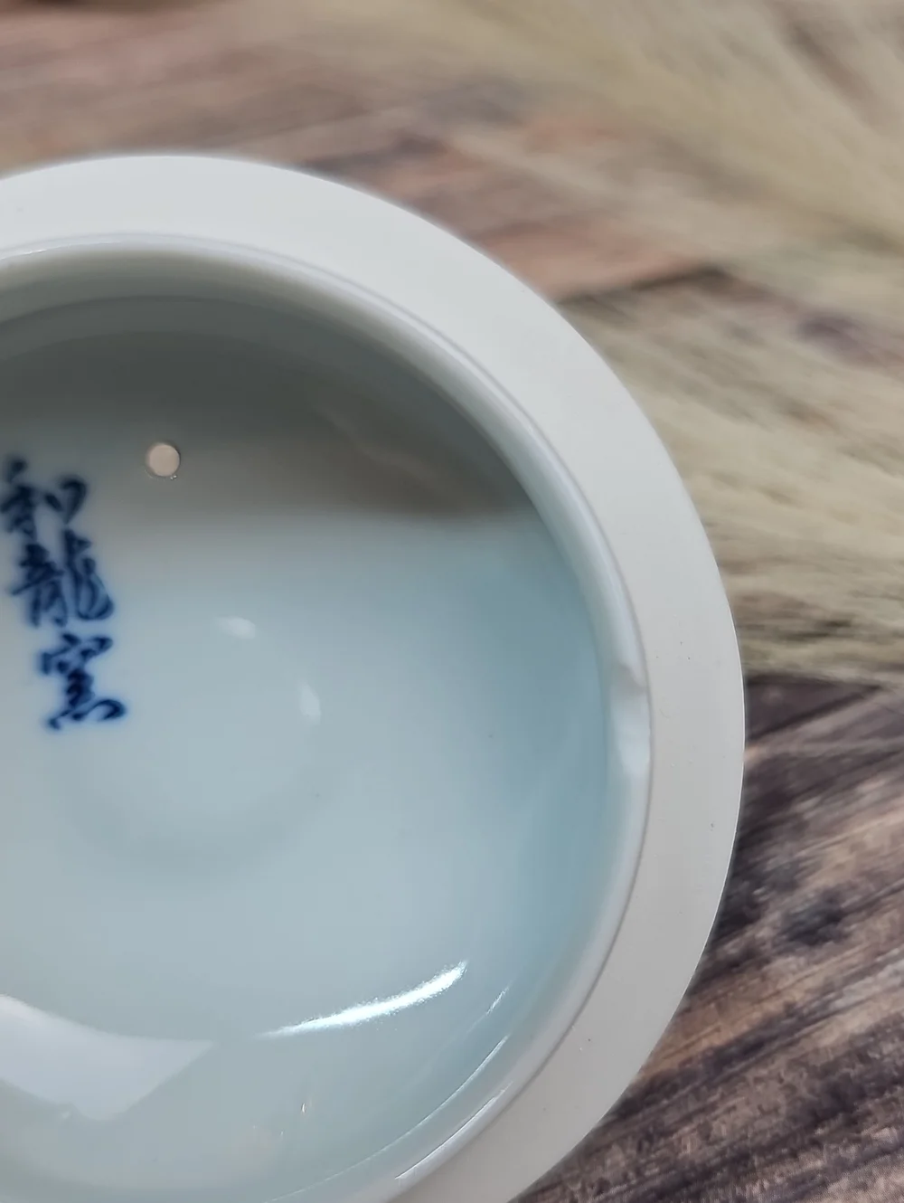 VINTAGE HAND-PAINTED BLUE FLORAL PORCELIAN TEA POT